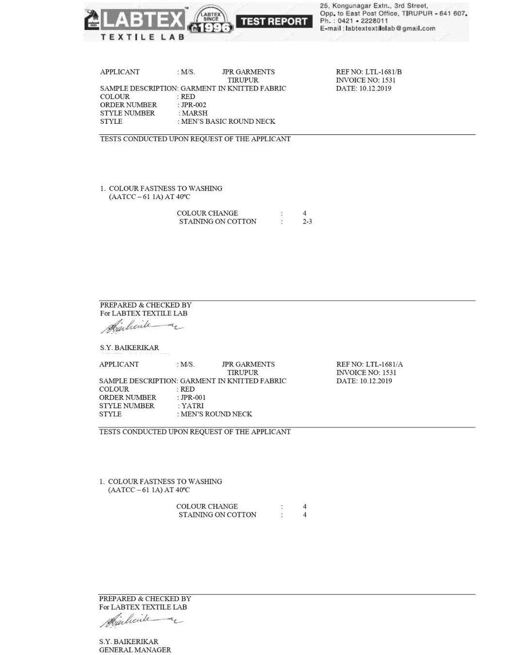 FPT & GPT Lab Test Report